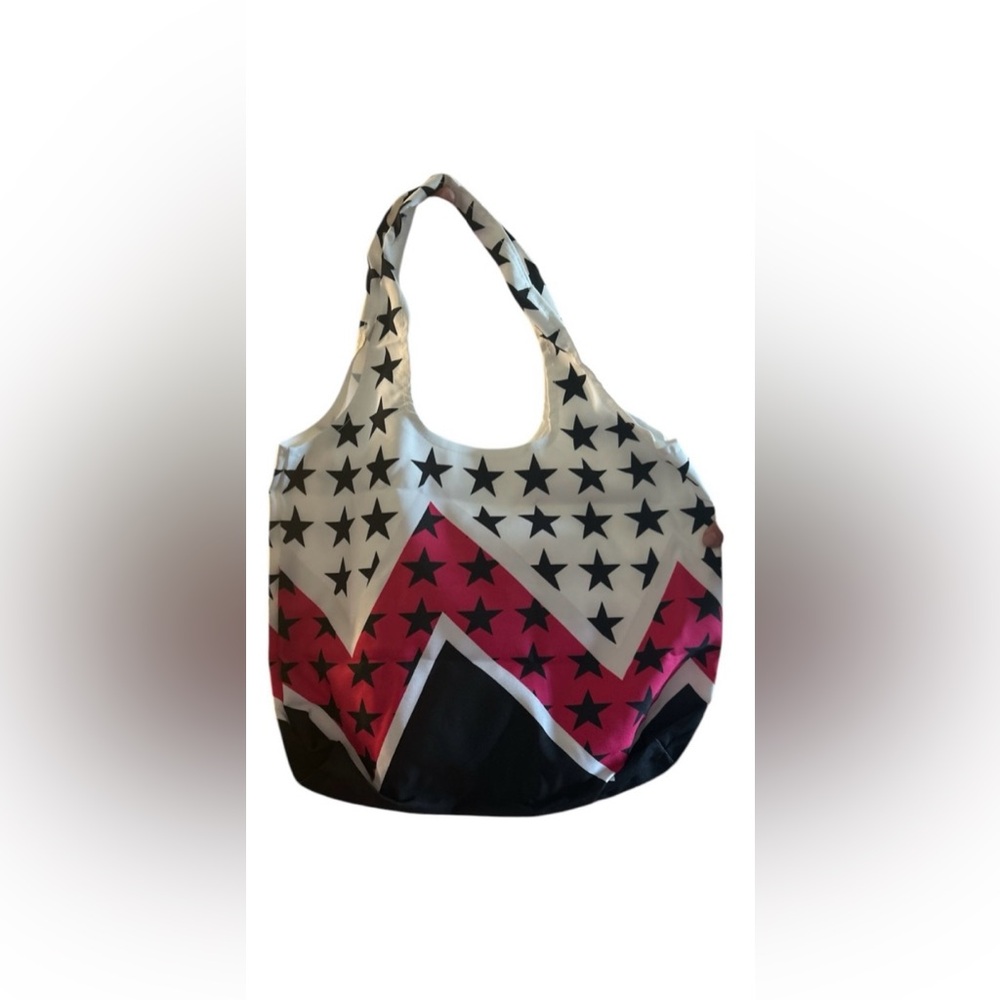 Stylish Star Patterned Tote Bag - Pink and Black